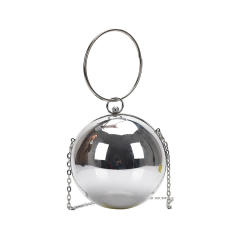 Fashionable colorful mirror acrylic ball shape box bag handbag