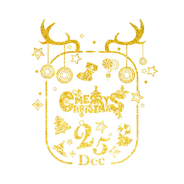 Gold color series christmas decoration window stickers