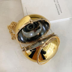 Fashionable colorful mirror acrylic ball shape box bag handbag
