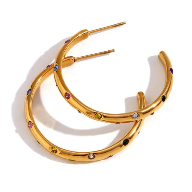 18KG cute lava design stainless steel earrings hoop earrings