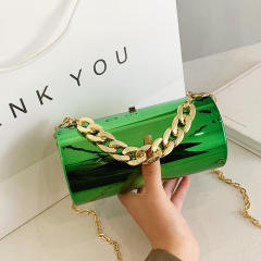 Fashionable mirror acrylic cylinder box bag party bag for women