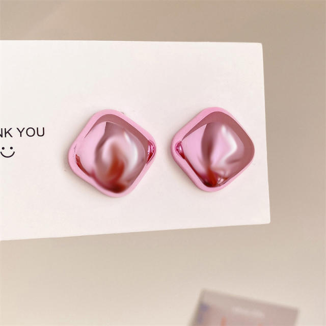 925 needle chunky square acrylic studs earrings Y2K earrings