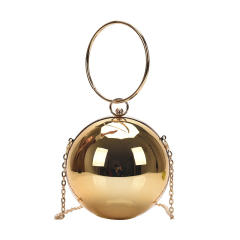 Fashionable colorful mirror acrylic ball shape box bag handbag