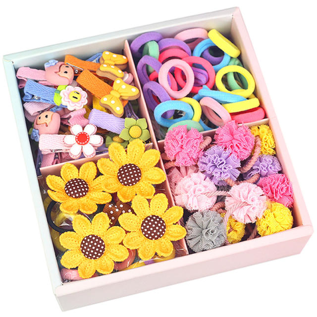 Korean fashion hair rubber bands mini hair claw clips set for little girl