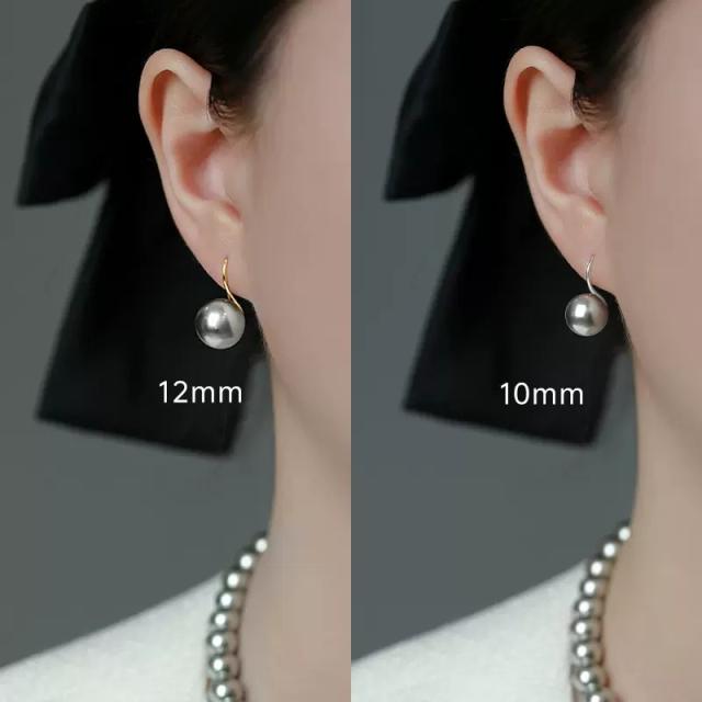 925 sterling silver gray pearl earrings for women