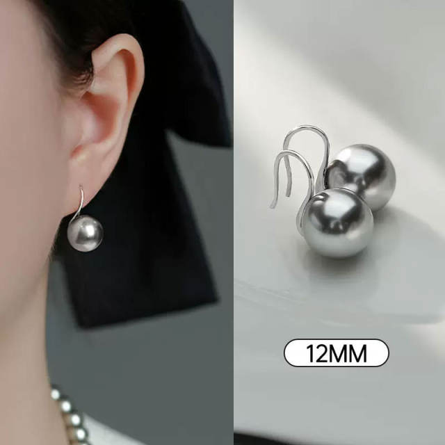925 sterling silver gray pearl earrings for women