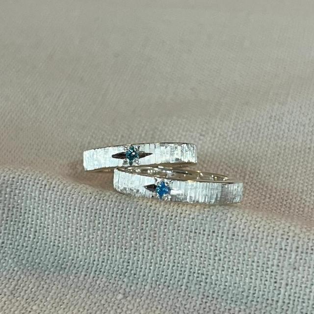 925 sterling silver blue cyrstal statement finger rings for women