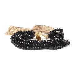 Boho multi layer crystal bead string bracelet