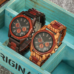 Creative multi function wood watch for men