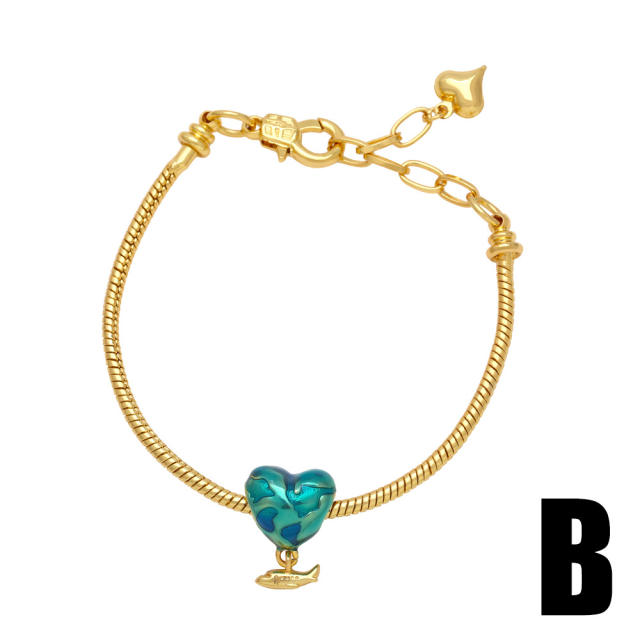 Cute hot sale plane traveller favoriet charm copper bracelet