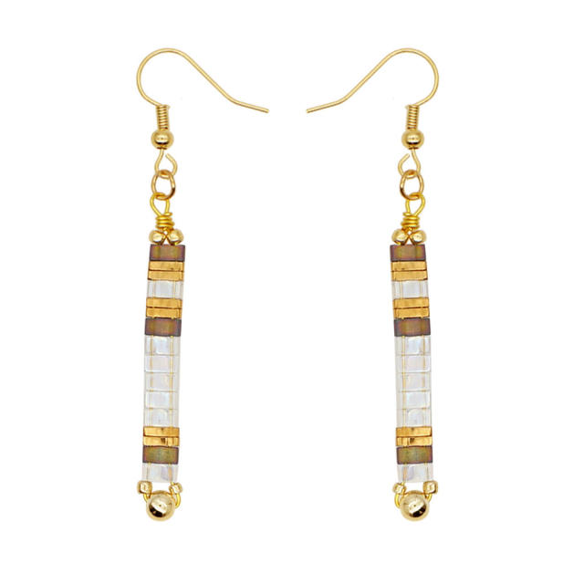 Boho TILA bead natural stone women dangle earrings