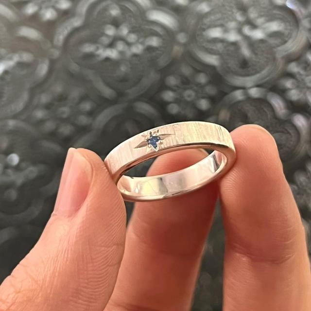 925 sterling silver blue cyrstal statement finger rings for women