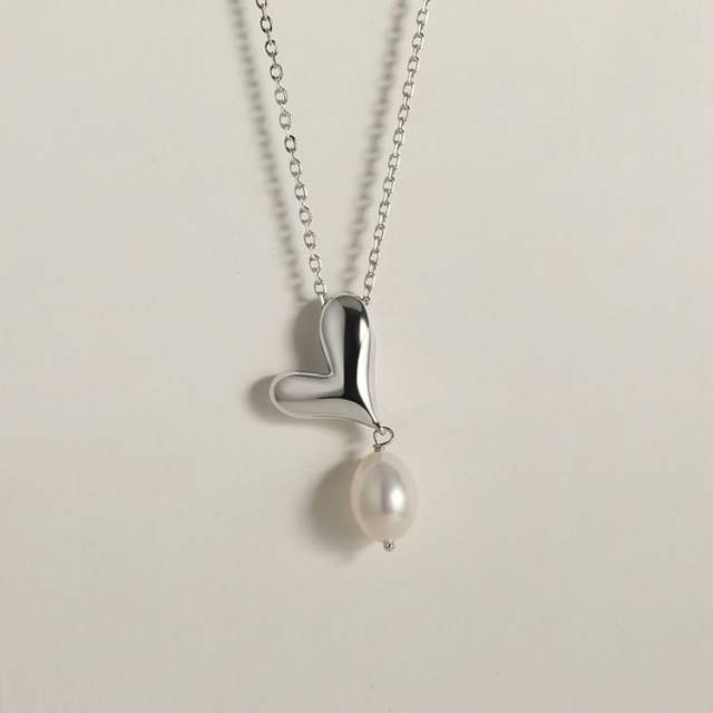 925 sterling silver dainty hug heart pendant women necklace