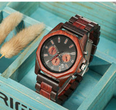 Creative multi function wood watch for men
