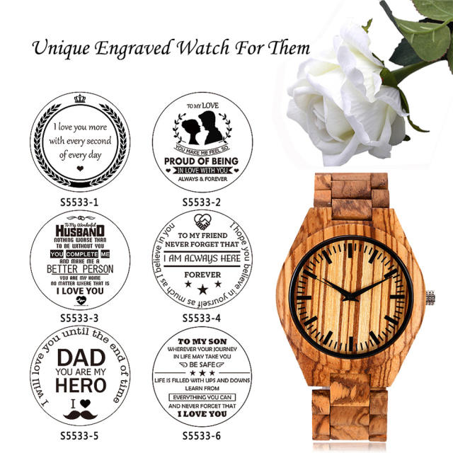 Classic hot sale wood watch for men gift for men