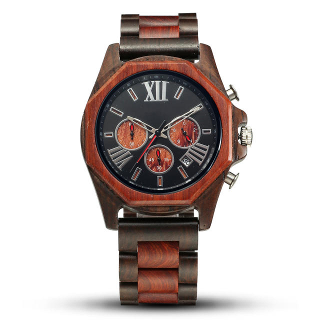 Creative multi function wood watch for men