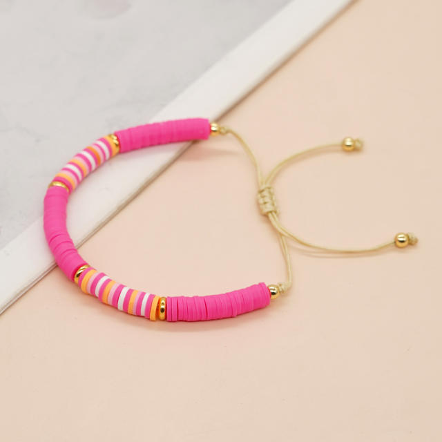 Hot sale barbie pink star heart clay bead bracelet set