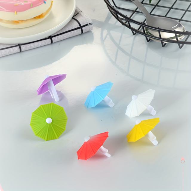 6pcs set silicone party cup marker umbrella tag drink markers