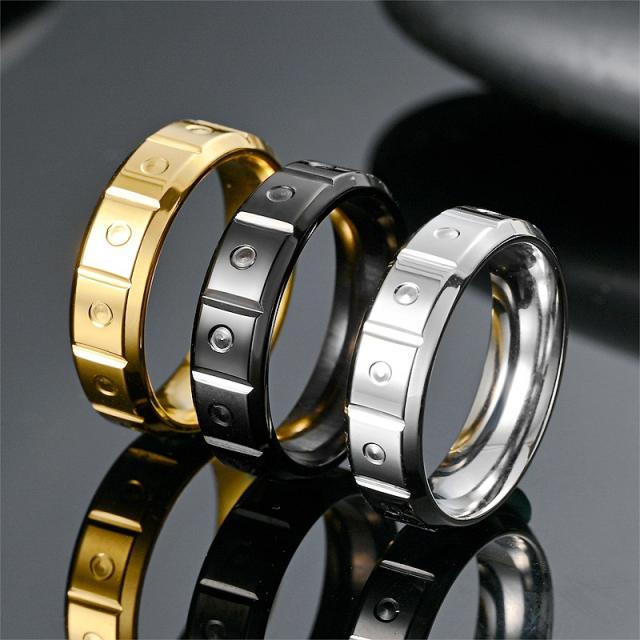 3 color classic stainless steel rings band for men women