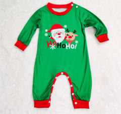 Fresh green color santa claus christmas pajamas family matching outfits