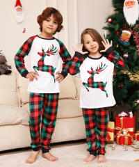 Classic red green plaid pattern christmas pajamas family matching outfits