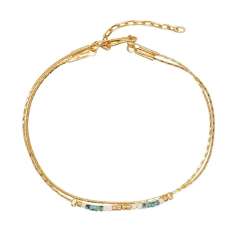 Boho ins colorful miyuki bead two layer dainty bracelet for women