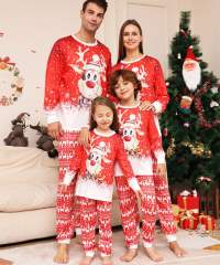Amazon cartoon elk red color snowflake christmas pajamas family mathing outfits