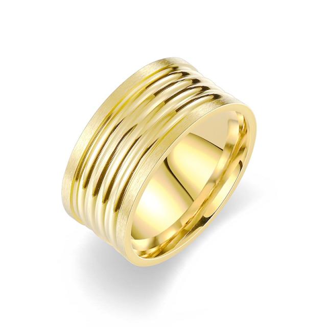 Wide design easy match stainless steel rings band for men