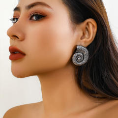 Black conch earrings