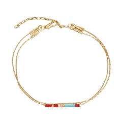 Boho ins colorful miyuki bead two layer dainty bracelet for women
