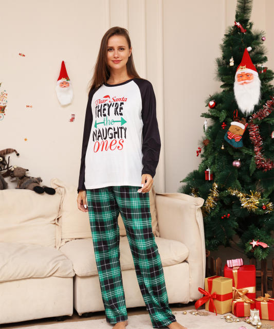 Merry christmas plaid pattern family pajamas