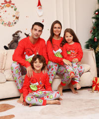 Christmas grinch pattern family pajamas family matching outfit