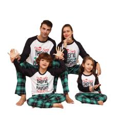 Merry christmas plaid pattern family pajamas