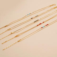 Boho ins colorful miyuki bead two layer dainty bracelet for women