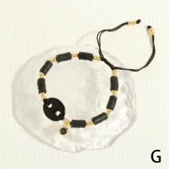 Y2K colorful enamel coffee bean copper chain necklace bracelet set