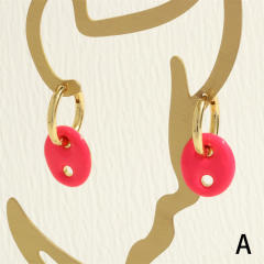 Y2K colorful enamel coffee bean copper chain necklace bracelet set