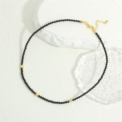 Korean fashion easy match black color bead choker necklace for women lolit