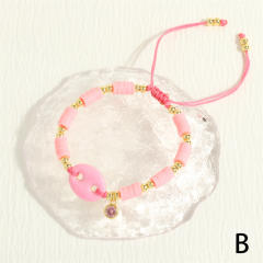 Y2K colorful enamel coffee bean copper chain necklace bracelet set