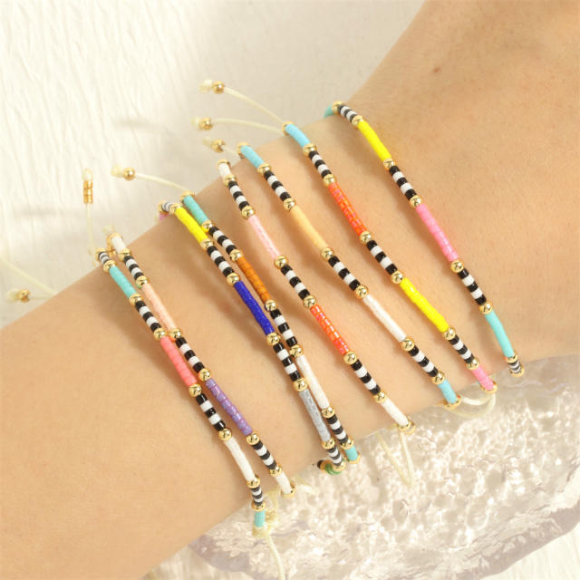 Boho handmade colorful seed bead bracelet friendship bracelet