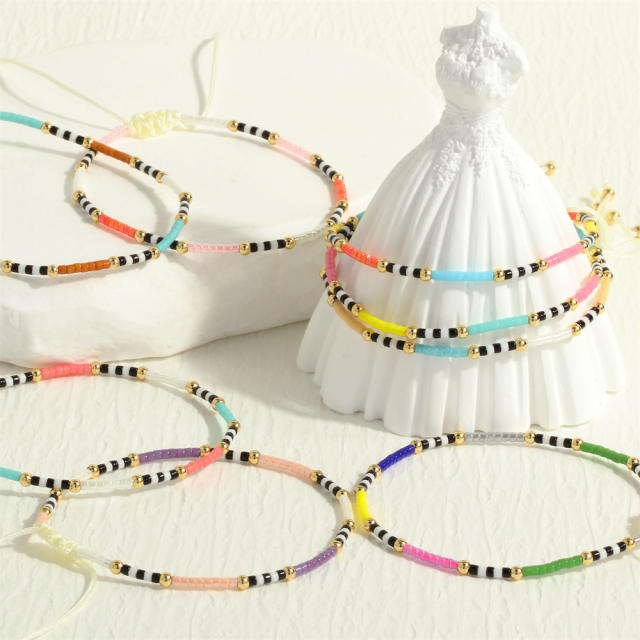 Boho handmade colorful seed bead bracelet friendship bracelet