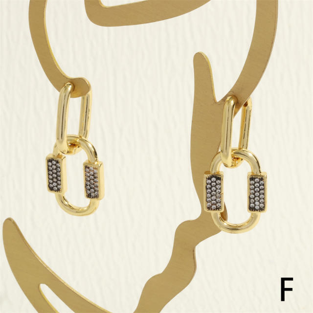 Delicate pave setting diamond safety buckle copper chain necklace bracelet set