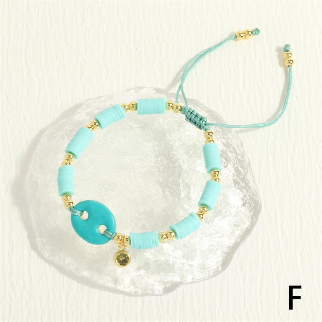 Y2K colorful enamel coffee bean copper chain necklace bracelet set