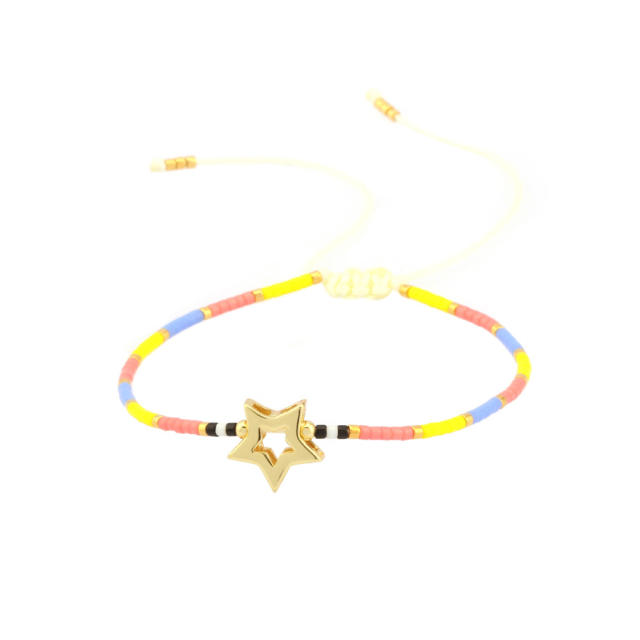 Boho evil eye colorful seed bead women bracelet