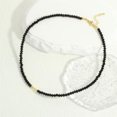 Korean fashion easy match black color bead choker necklace for women lolit
