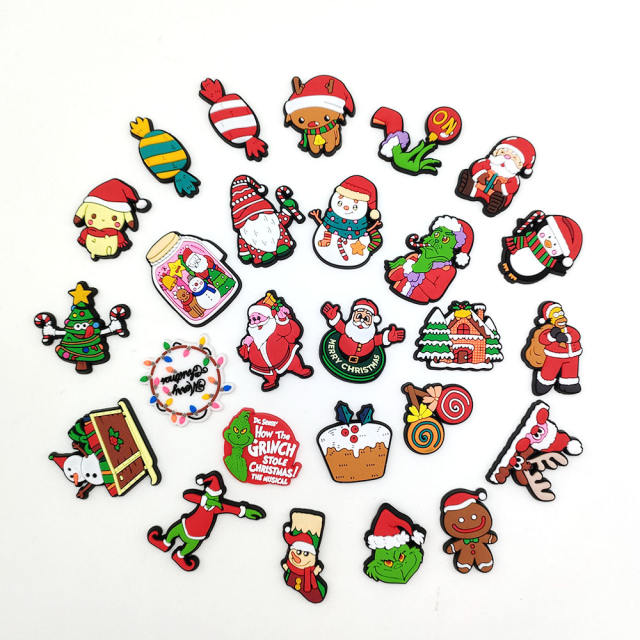 Christmas design soft PVC shoes charms for crocs