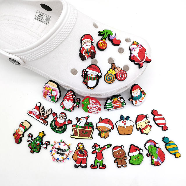 Christmas design soft PVC shoes charms for crocs
