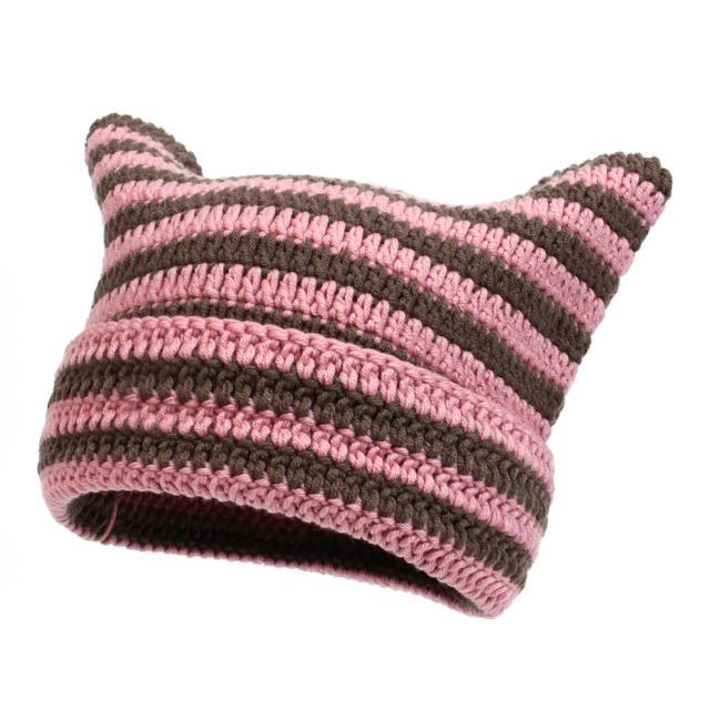 Handmade kintted cate ear shape warm beanie cap