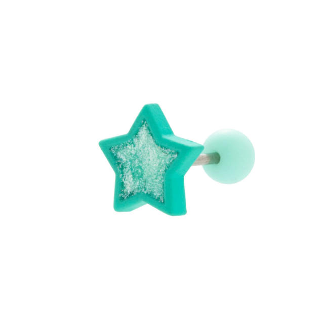 Sweet candy color tiny star cubic zircon cartilage earrings