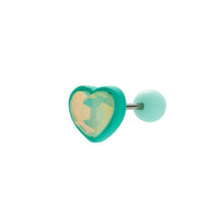 Candy color heart shape cartilage earrings