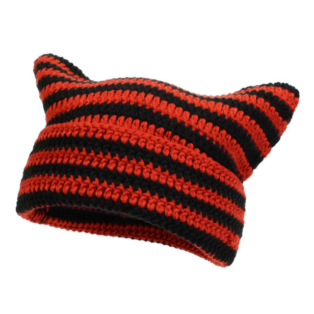 Handmade kintted cate ear shape warm beanie cap